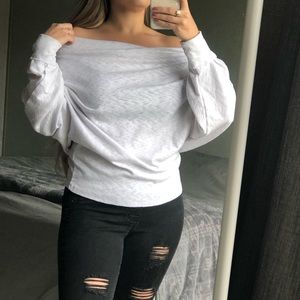 Off the Shoulder White Long Sleeve